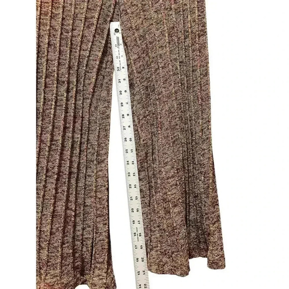 Zara Women's Ribbed Boho Hippie Knit Pants Size Large Flare Leg Brown Multicolor - Picture 7 of 8